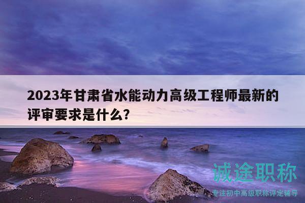 2023年甘肃省水能动力高级工程师最新的评审要求是什么？