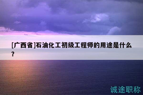 [广西省]石油化工初级工程师的用途是什么？