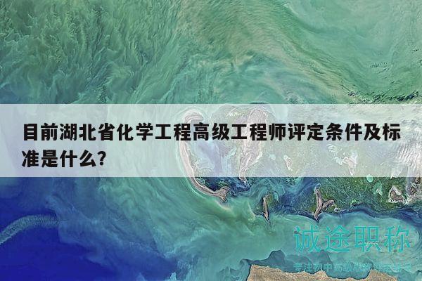 目前湖北省化学工程高级工程师评定条件及标准是什么？