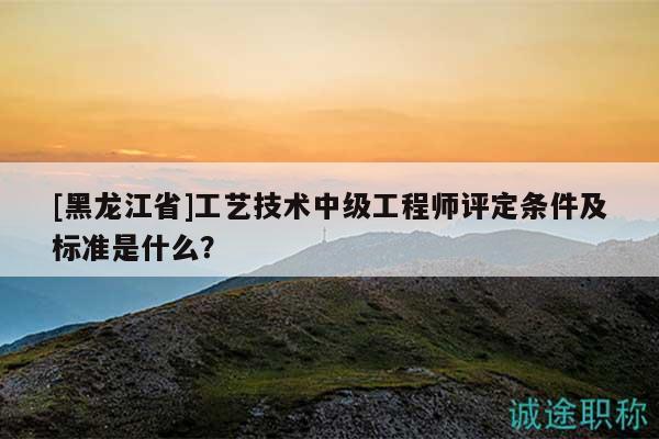 [黑龙江省]工艺技术中级工程师评定条件及标准是什么？