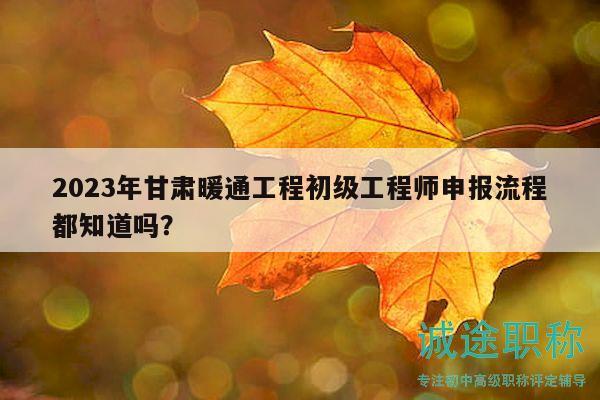 2023年甘肃暖通工程初级工程师申报流程都知道吗？