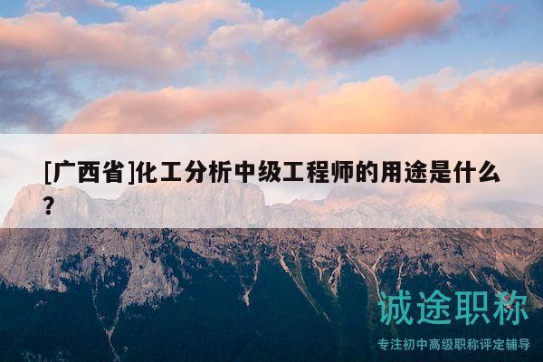 [广西省]化工分析中级工程师的用途是什么？