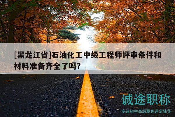 [黑龙江省]石油化工中级工程师评审条件和材料准备齐全了吗？