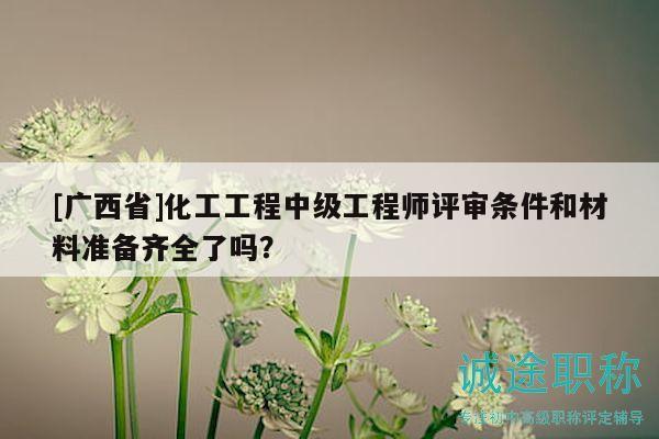 [广西省]化工工程中级工程师评审条件和材料准备齐全了吗？