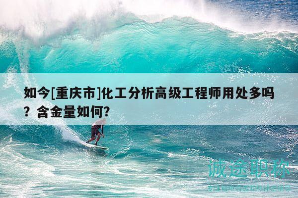 如今[重庆市]化工分析高级工程师用处多吗？含金量如何？