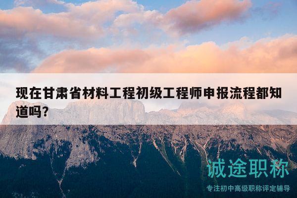 现在甘肃省材料工程初级工程师申报流程都知道吗？