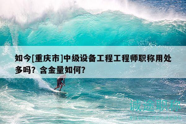 如今[重庆市]中级设备工程工程师职称用处多吗？含金量如何？