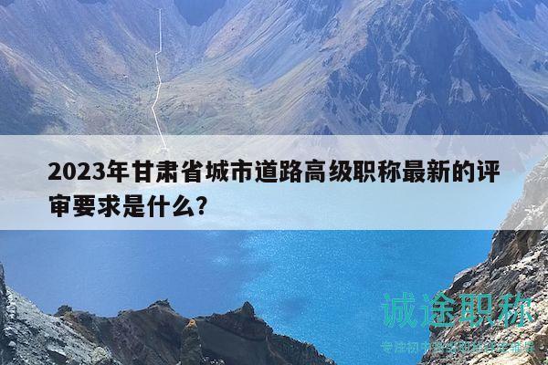 2023年甘肃省城市道路高级职称最新的评审要求是什么？