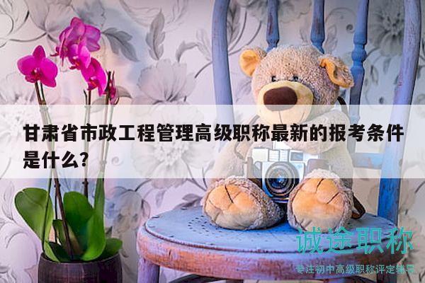 甘肃省市政工程管理高级职称最新的报考条件是什么？