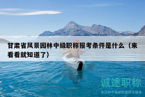 甘肃省风景园林中级职称报考条件是什么（来看看就知道了）