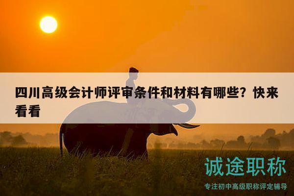 四川高级会计师评审条件和材料有哪些？快来看看