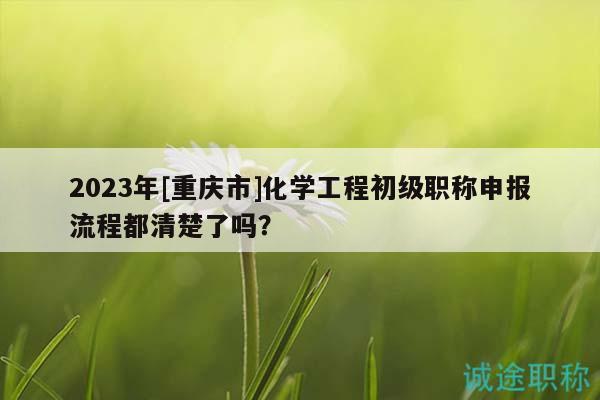 2023年[重庆市]化学工程初级职称申报流程都清楚了吗？