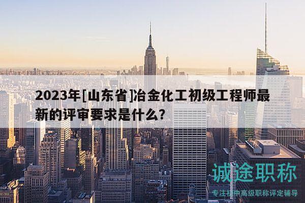 2023年[山东省]冶金化工初级工程师最新的评审要求是什么？