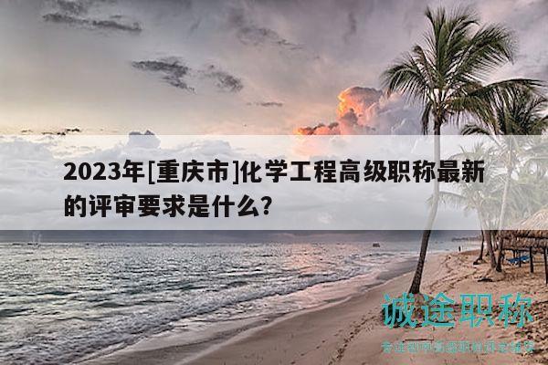 2023年[重庆市]化学工程高级职称最新的评审要求是什么？