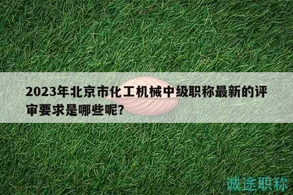 2023年北京市化工机械中级职称最新的评审要求是哪些呢？