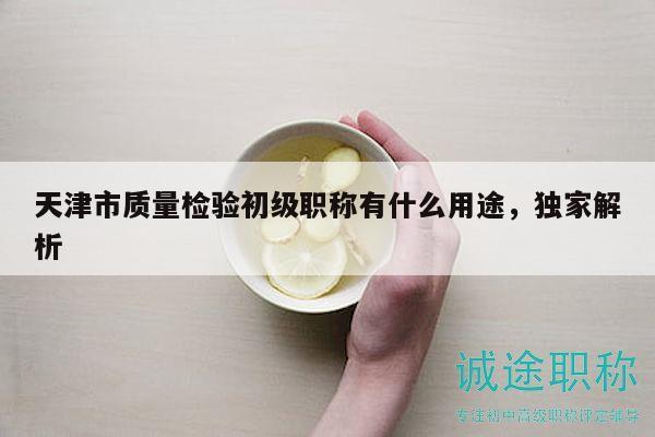 天津市质量检验初级职称有什么用途，独家解析