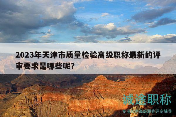 2023年天津市质量检验高级职称最新的评审要求是哪些呢？