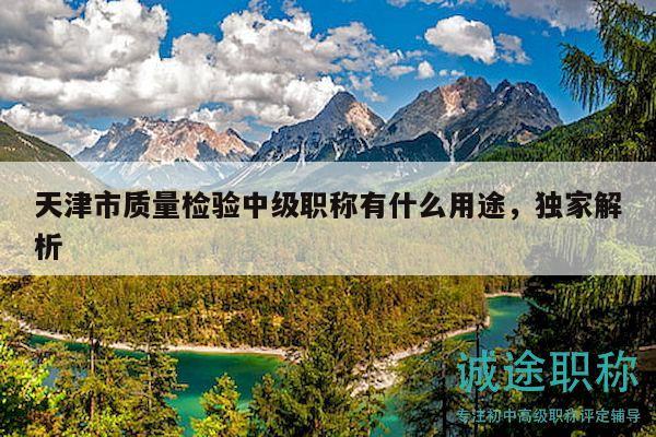 天津市质量检验中级职称有什么用途，独家解析