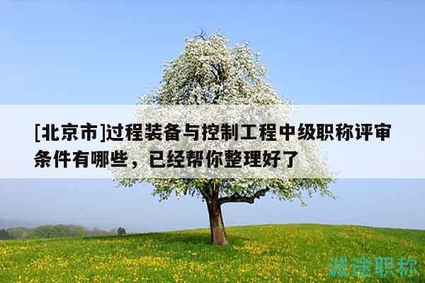 [北京市]过程装备与控制工程中级职称评审条件有哪些，已经帮你整理好了
