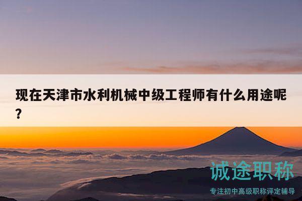 现在天津市水利机械中级工程师有什么用途呢？