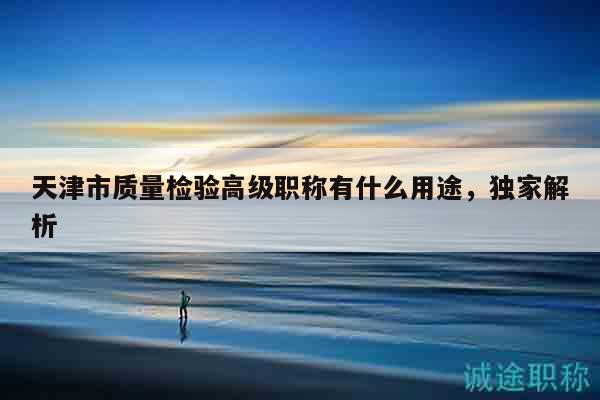 天津市质量检验高级职称有什么用途，独家解析
