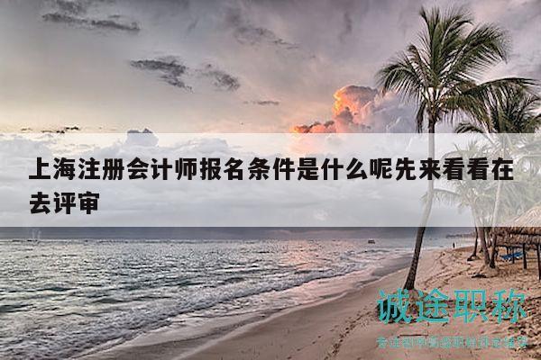 上海注册会计师报名条件是什么呢先来看看在去评审