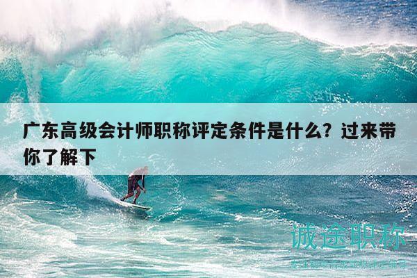 广东高级会计师职称评定条件是什么？过来带你了解下