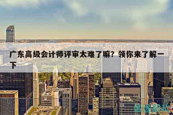 广东高级会计师评审太难了嘛？领你来了解一下